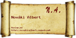 Nováki Albert névjegykártya